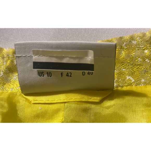 AKRIS PUNTO Yellow Jacquard One Button Blazer 10 Retail $1590 - Picture 11 of 14